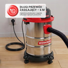 Odkurzacz Przemysłowy Bezworkowy mocny 20l Mokro Wydmuch Zasięg 9m warsztatowy do garażu, zbierania pyłu i wody