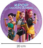 ZESTAW KUBECZKI TALERZYKI SERWETKI DEMON HUNTERS HUNTRIX KPOP URODZINY 36el papierowe naczynia jednorazowe na