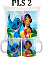 ZESTAW KUBEK I PODUSZKA LILO I STICH ANGEL DLA FANA PREZENT Z IMIENIEM gadżet z nadrukiem, upominek personalizowany