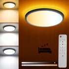 Lampa sufitowa LED plafon panel natynkowy okrągły mocny 24W pilot 29cm duży oprawa do salonu i sypialni, wielobarwne