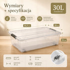 Pudełka Na Zabawki Organizery Pojemniki 4x30L z Pokrywą Na Kółkach Duże skrzynie plastikowe do przechowywania