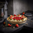 Forma do tarty pieczenia pizzy ciasta szklana żaroodporna okrągła 28 cm naczynie do quiche i zapiekanek, można myć w
