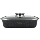 GĘSIARKA BRYTFANNA MARMURKOWA GARNEK NON STICK 3,0 L GAZ INDUKCJA KAMILLE naczynie do pieczenia i duszenia, z pokrywą