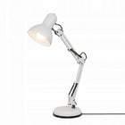 Lampka Biurkowa LED Na Biurko Kreślarska Szkolna Regulowana E27 230V Klips lampa stołowa, biała, do czytania i pracy