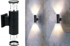 LAMPA KINKIET ZEWNĘTRZNY ELEWACYJNY PODWÓJNY GÓRA-DÓŁ NA ŻARÓWKĘ LED GU10 oprawa ścienna czarna aluminiowa do ogrodu