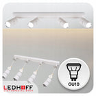 Lampa sufitowa LED szyna SPOT oprawa halogenowa 4x GU10 TUBA BIAŁA srebrna aluminiowa listwa punktowa do wnętrz