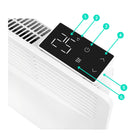 Grzejnik elektryczny energooszczędny konwektorowy przenośny Wifi 500W NUO+ 480 mm 430 mm grzewcza biały
