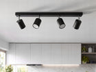 Lampa Sufitowa Żyrandol Plafon Tuby Metal SPOT BG4 LED GU10 oprawa 4-punktowa czarna do salonu i kuchni, wysokość 15 cm