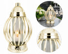 Znicz Lampion Piękny Kula Gold Złoty Metalizowany duży 28 cm lampka nagrobna LED, dekoracja na grób, ozdoba cmentarna