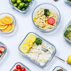 Szklane pojemniki na żywność pojemnik lunchbox do mikrofali lodówki 12szt ciasto, płyny, produkty sypkie, sushi