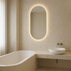 Lustro owalne LED COB łazienkowe, uniwersalne 100x50 cm bez ramy IP 67 ścienne z podświetleniem, dekoracyjne do