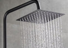 Deszczownica prysznicowa czarna 25x25 cm slim kwadrat 121 dysz 1/2" głowica natryskowa do kąpieli, armatura łazienkowa