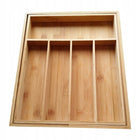 Wkład do szuflady bambusowy duży Organizer Sztućce 55 x 37 x 5cm pojemnik na noże, widelce i łyżki, regulowany, 7