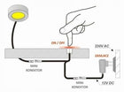Ściemniacz Włącznik Dotykowy 12V meblowy 60W 5A do taśmy LED, regulator jasności oświetlenia szafek, sensorowy