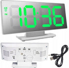 Zegar cyfrowy lustro LED termometr data budzik KOL elektroniczny wyświetlacz temperatury kalendarz alarm USB biały