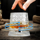 OBROTOWY SZKLANY KIELISZEK DO WHISKY 360° 260 ML 1 SZT. szklanka degustacyjna do bourbonu i koniaku, bezbarwne szkło