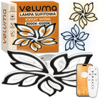 Lampa Sufitowa LED Czarna 45W 3000K-6500K Pilot Aplikacja Smartfon Plafon zmienna barwa światła, szerokość 57 cm, do