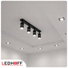 Lampa sufitowa LED szyna SPOT oprawa halogenowa 4x GU10 TUBA CZARNA srebrna aluminiowa listwa oświetleniowa, 4 punkty