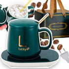 Zestaw kubek podgrzewany podstawka podgrzewacz wody herbaty kawy prezent ceramiczny 340 ml do napojów