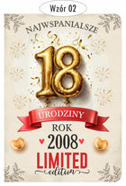 Pudełko na pieniądze 18 Kartka PREZENT URODZINY dla chłopaka dziewczyny K18 ramka z życzeniami, zestaw dekoracyjny z