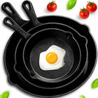 3x GŁĘBOKA ŻELIWNA PATELNIA NON-STICK MASYWNA PATELNIA GRILL ZESTAW 3 szt. do smażenia i duszenia