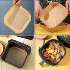 300 szt. papier AIR fryer frytkownicy beztłuszczowej wkład wkłady pieczenia okrągłe foremki jednorazowe 20 cm do