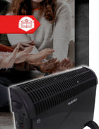 Grzejnik elektryczny konwektorowy Mocny z termostatem Turbo Timer 2000W 580 mm 400 mm grzewcza czarny