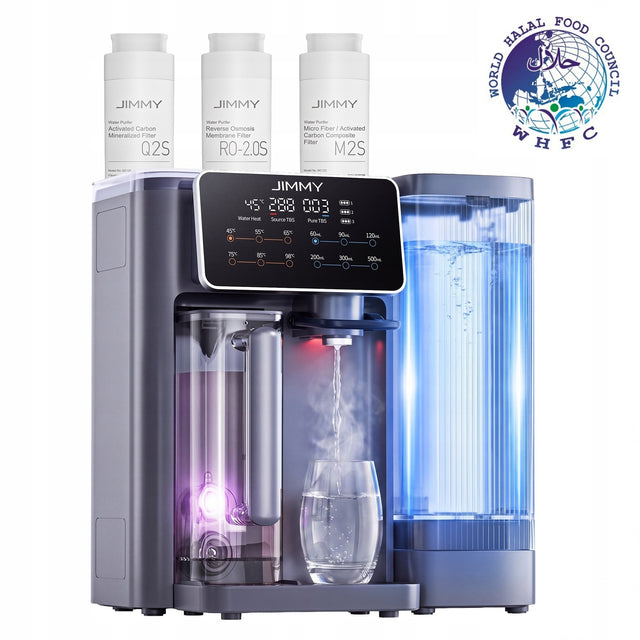 Dystrybutor wody RO jimmy R9 nablatowy 5L+2L oczyszczacz wody 92°C 33.1 cm 35.7 cm 5 l srebrny/szary