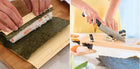 ZESTAW MASZYNKA DO ROBIENIA SUSHI Z ROLKA MATA AKCESORIA DO SUSHI BAZOOKA do przygotowania japońskich dań, pałeczki i
