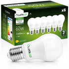 6x Żarówka LED E27 A60 8W = 60W 880lm 4000K 260° lumiled mocna NIE mruga źródło światła, neutralna biel do wnętrz