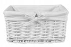 Koszyk wiklinowy koszyczek pojemnik organizer do łazienki biały 30 cm na kosmetyki i akcesoria, 9 l, 20 x 30 x 15 cm