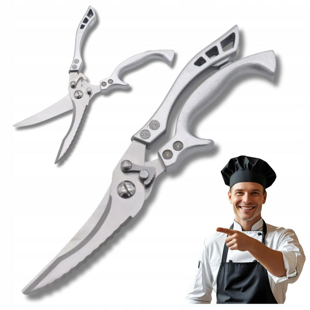 Nożyce Kuchenne Do Kurczaka Wielofunkcyjne ze Stali Do Drobiu, Warzyw, Ziół 25 cm uniwersalne