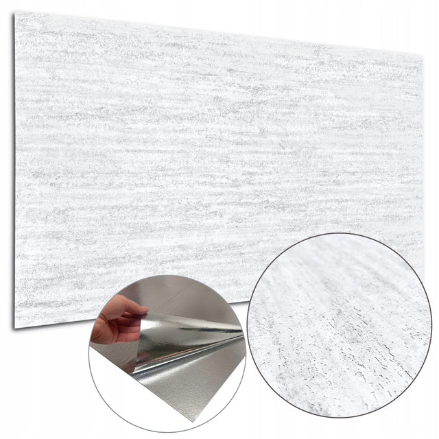 Samoprzylepny Dekoracyjny Beton Panel Ścienny 100x60 Popielaty Salon B2 okładzina, płyta z tworzywa, szary mat
