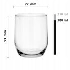 6x SZKLANKA DO DRINKÓW SOKÓW WODY 280ml do koktajli i lemoniady, przezroczyste szkło, można myć w zmywarce