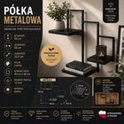 Kwietnik loft metalowy wiszący 3PÓŁKI produkt polski premium spawany czarny stojak na doniczki, do kwiatów, na 3