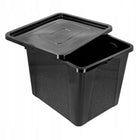 Pojemnik plastikowy czarny 30l z pokrywą pudełko box na zabawki do garażu organizer, skrzynka uniwersalna 40x33x10 cm