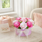 Flowerbox z Kwiatami Mydlanymi Prezent Upominek Flower box Róże Mydlane ozdoba do domu na walentynki dzień matki
