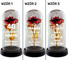 Wieczna róża LED Prezent na Ślub dla Młodej Pary 25 40 50 Rocznicę Rodziców statuetka dekoracyjna z nadrukiem na