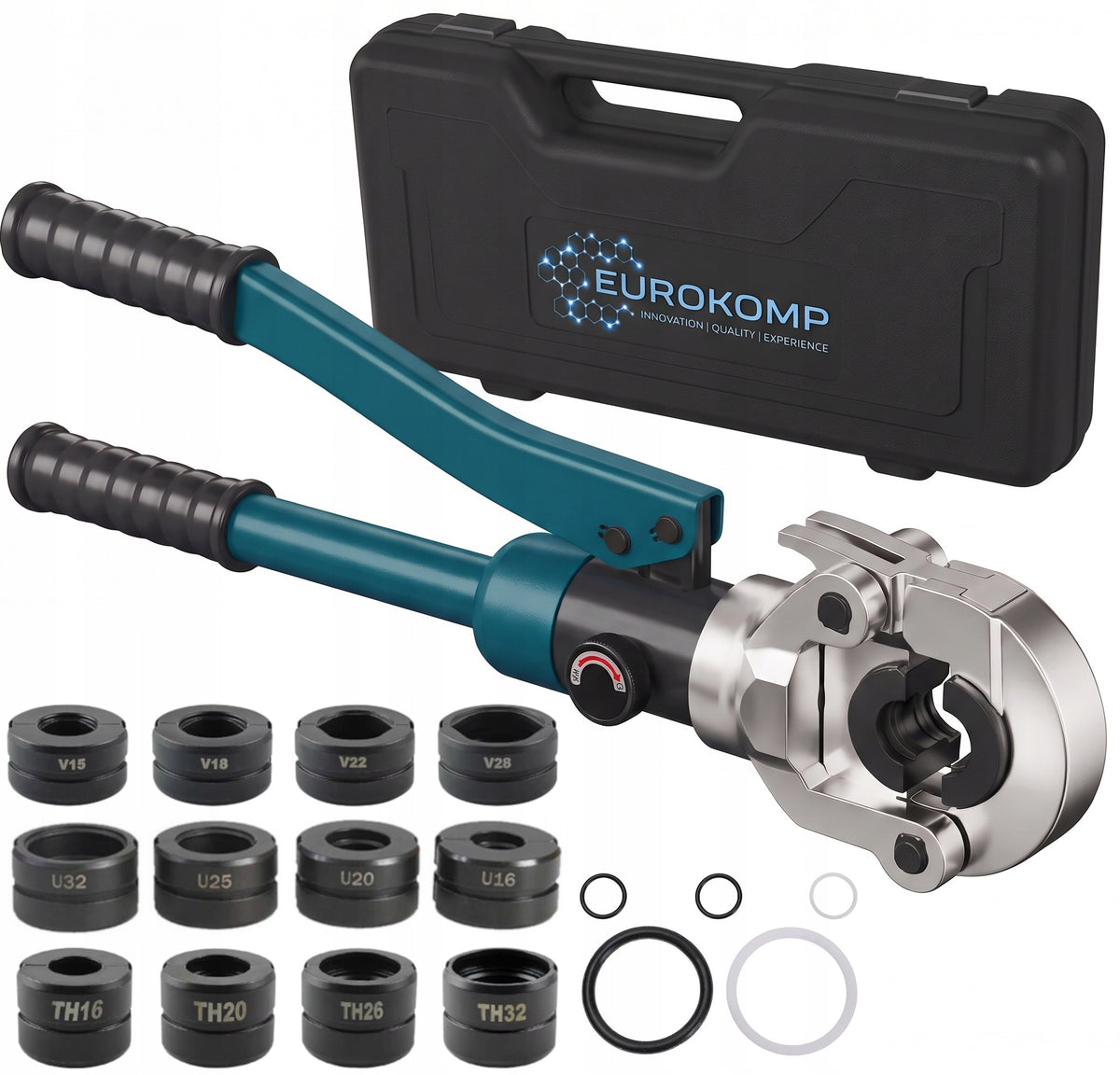Zaciskarka obrotowa hydrauliczna miedz-pex-stal 12 matryc th+u+v 10T zaciskarka do rur