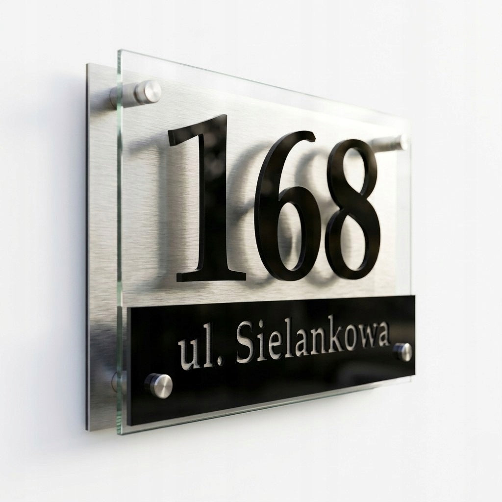 Tabliczka tablica adresowa numerem domu 30x40cm 3d duża na dom aluminiowy szyld posesyjny, oznaczenie budynku