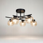Lampa Sufitowa Nexus 5 czarny miodowy klosz 5x60W producent oprawa natynkowa E27 bez żarówek szerokość 71 cm