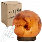 Lampa solna HIMALAJSKA 3-4 kg okrągła jonizator powietrza księżyc Luna lampka nocna dekoracyjna 16 cm, żarówka w