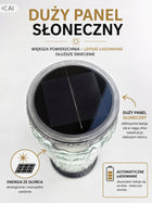 Znicz Solarny Szklany serce 21,5cm Duży Panel Słoneczny LED premium złoty lampion na grób, dekoracja cmentarna