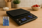 Elektroniczna waga kuchenna do kawy precyzyjna 3000g/0,1g LCD timer baterie z tarowaniem, odliczanie, czarna, 3 kg