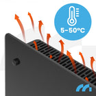GRZEJNIK ELEKTRYCZNY KONWEKTOROWY SZKLANY ECO LED WIFI TERMOSTAT KONWEKTOR 804 mm 430 mm grzewcza czarny