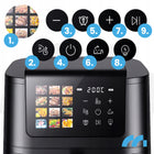 Frytkownica beztłuszczowa 8l 2000W AIR fryer duża okienko frytownica tacki czarny