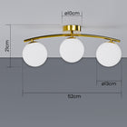 Złota Lampa Sufitowa Wisząca LED 3X G9 Żyrandol Białe Kule Szklane Salon oprawa metalowa do jadalni i kuchni