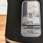 Czajnik elektryczny tefal 2400 w 1 l Mały Mocny KI533811 czarny tworzywo sztuczne