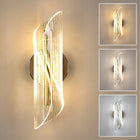 Kinkiet LED Złoty na Schody - Nowoczesny, Ściemnialny, 16W, 1800lm lampa ścienna do przedpokoju, metalowa, zintegrowane