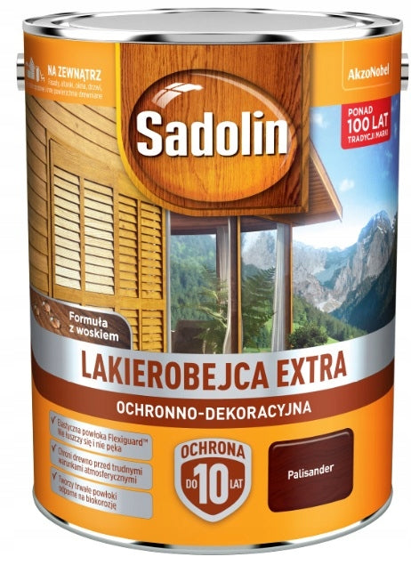 Sadolin extra- lakierobejca, palisander -9-, 5l bejca do drewna, preparat do barwienia i ochrony powierzchni drewnianych